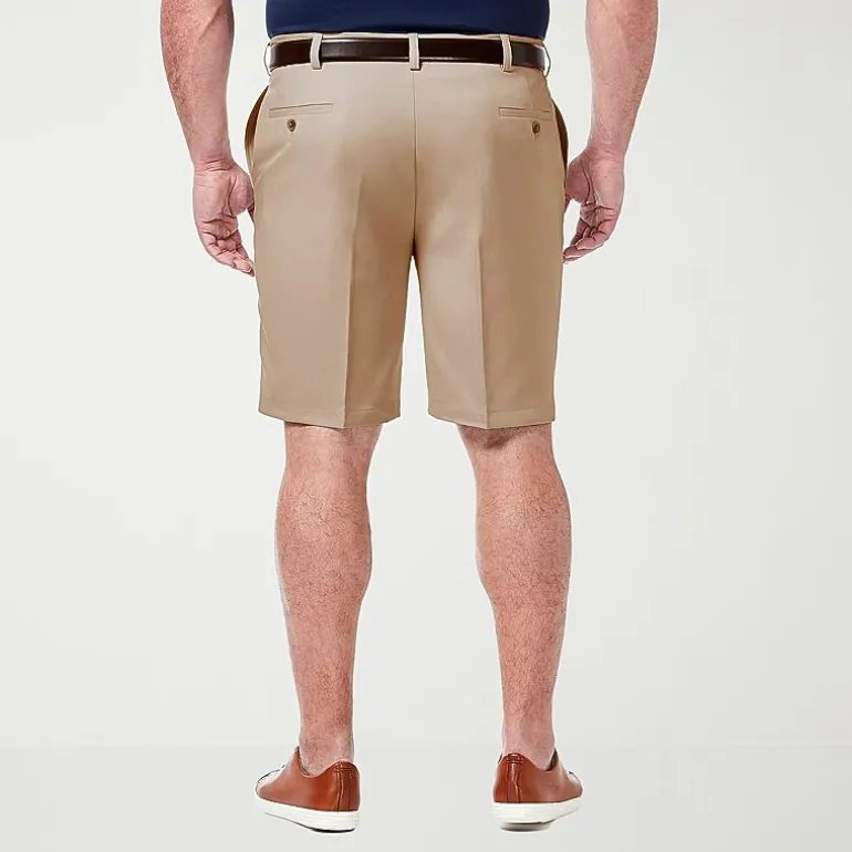 Haggar Cool 18 Pro Expandable Waist Mens 10 1/2" Big and Tall Stretch Fabric Moisture Wicking Quick Dry Chino Short