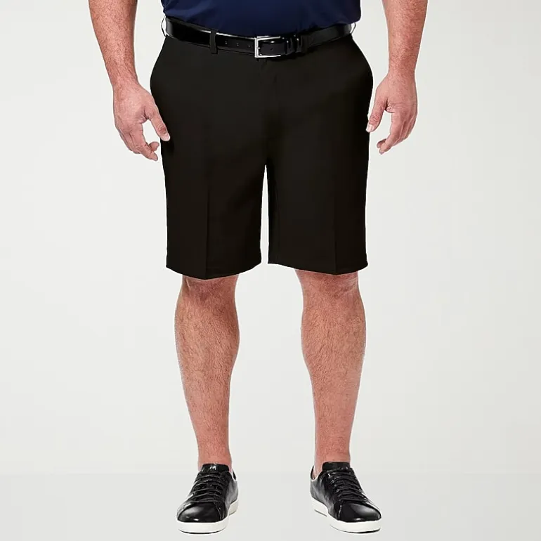 Haggar Cool 18 Pro Expandable Waist Mens 10 1/2" Big and Tall Stretch Fabric Moisture Wicking Quick Dry Chino Short