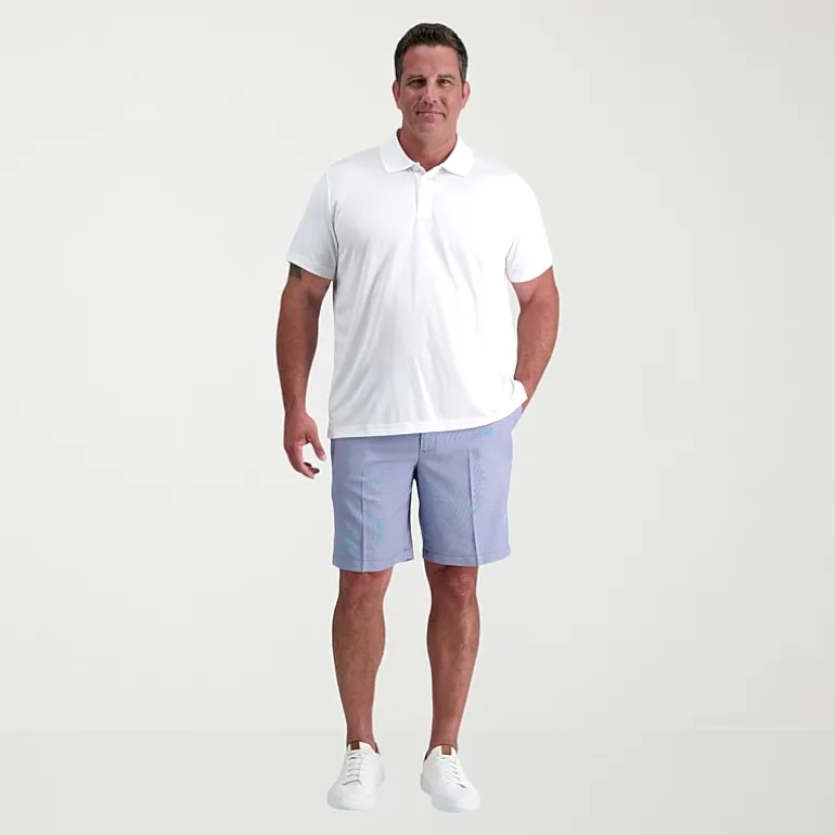 Haggar Cool 18 Pro Expandable Waist Mens 10 1/2" Big and Tall Stretch Fabric Moisture Wicking Quick Dry Chino Short
