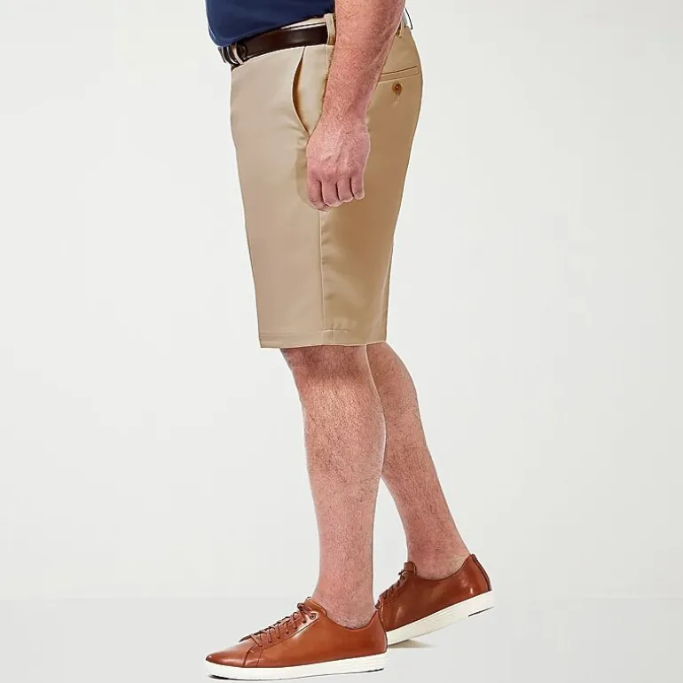 Haggar Cool 18 Pro Expandable Waist Mens 10 1/2" Big and Tall Stretch Fabric Moisture Wicking Quick Dry Chino Short