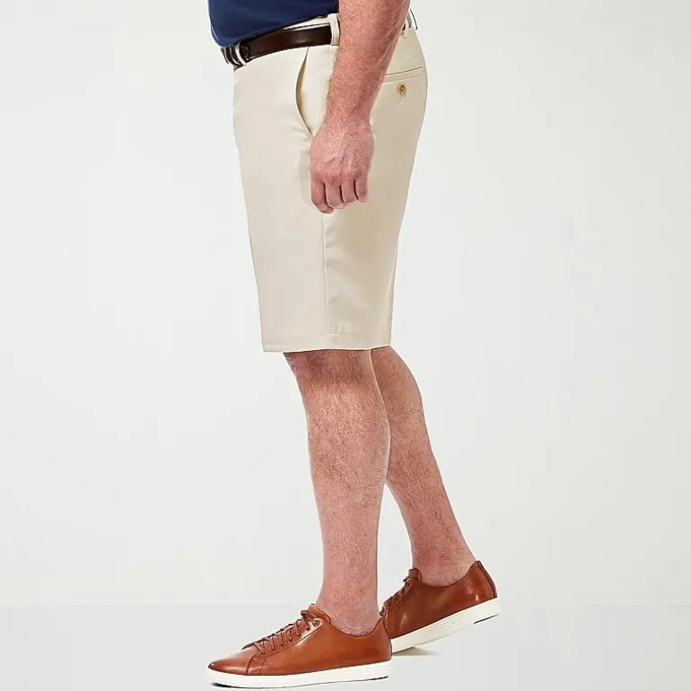 Haggar Cool 18 Pro Expandable Waist Mens 10 1/2" Big and Tall Stretch Fabric Moisture Wicking Quick Dry Chino Short