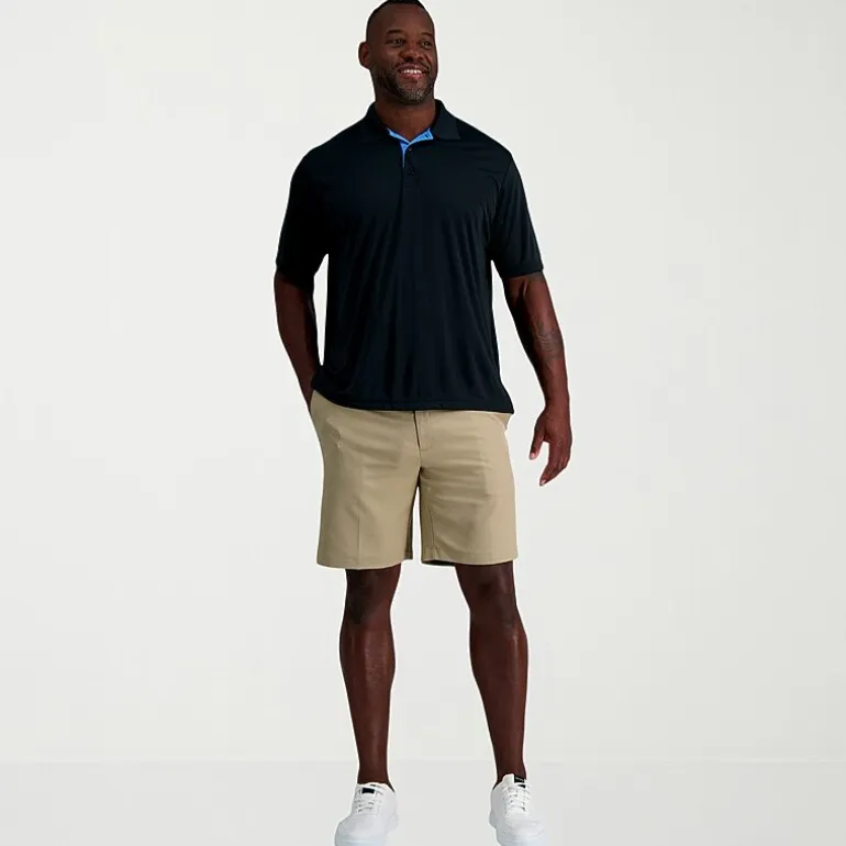 Haggar Cool 18 Pro Expandable Waist Mens 10 1/2" Big and Tall Stretch Fabric Moisture Wicking Quick Dry Chino Short