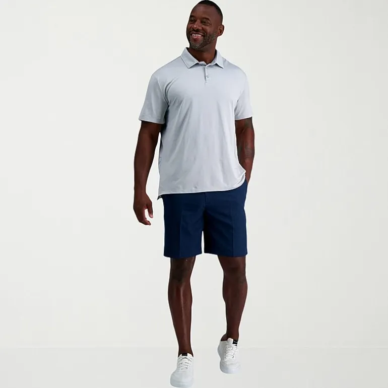 Haggar Cool 18 Pro Expandable Waist Mens 10 1/2" Big and Tall Stretch Fabric Moisture Wicking Quick Dry Chino Short