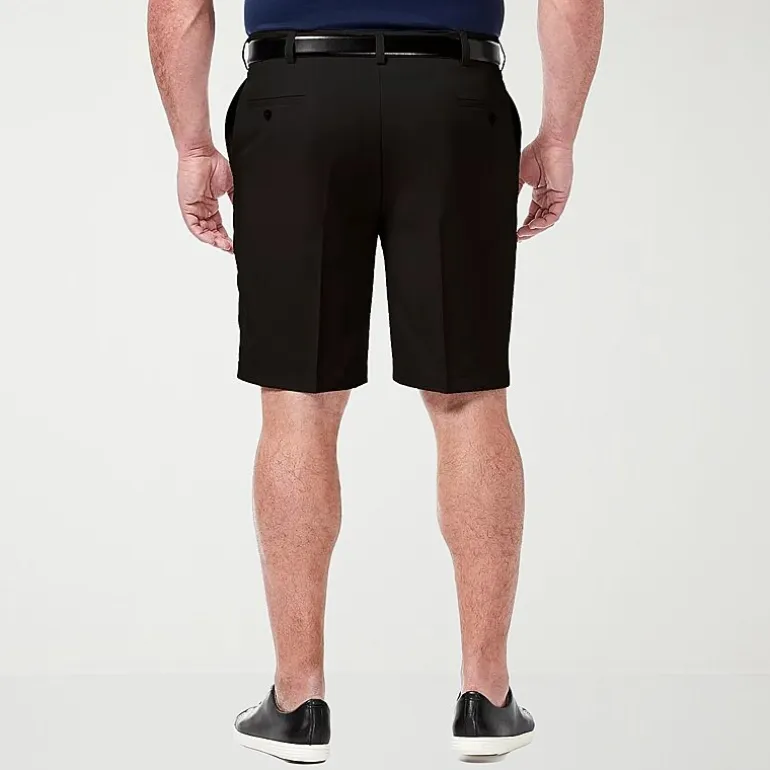 Haggar Cool 18 Pro Expandable Waist Mens 10 1/2" Big and Tall Stretch Fabric Moisture Wicking Quick Dry Chino Short