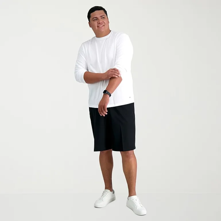 Haggar Cool 18 Pro Expandable Waist Mens 10 1/2" Big and Tall Stretch Fabric Moisture Wicking Quick Dry Chino Short