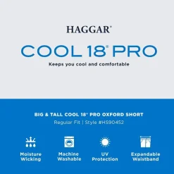 Haggar Cool 18 Pro Expandable Waist Mens 10 1/2