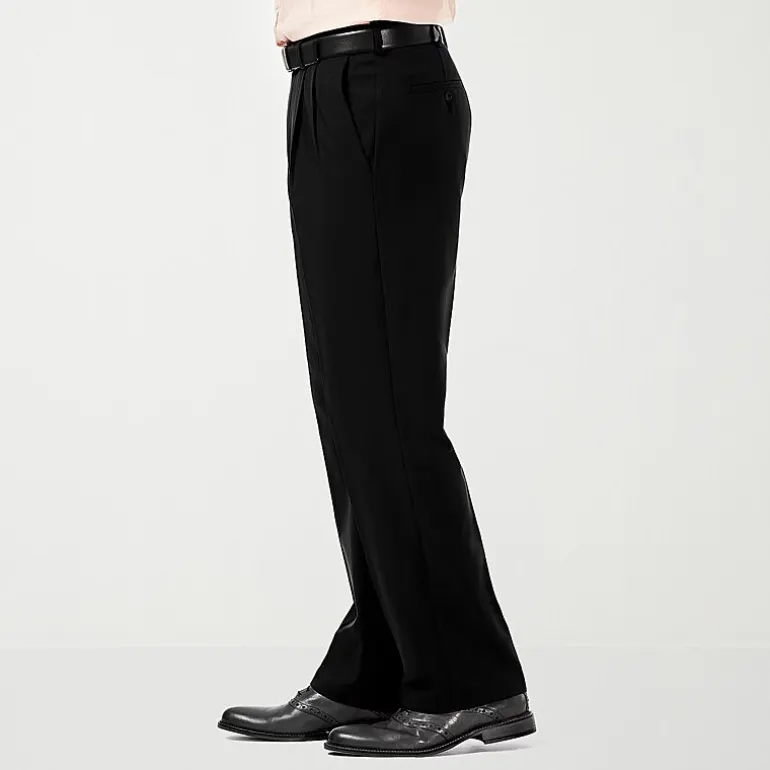 Haggar Cool 18 Pro Mens Classic Fit Pleated Pant