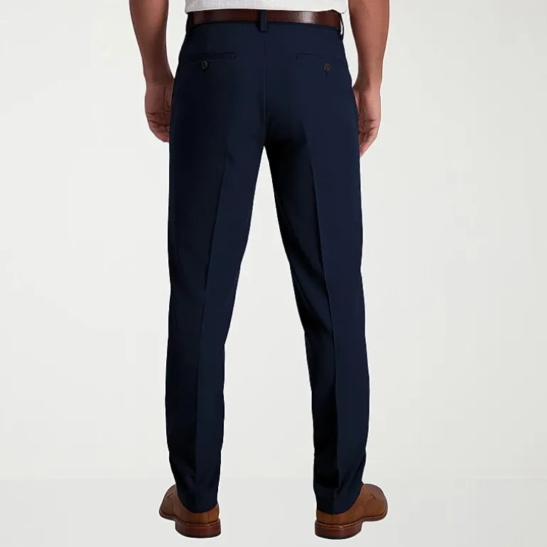 Haggar Cool 18 Pro Mens Comfort Waistband Slim Fit Flat Front Pant