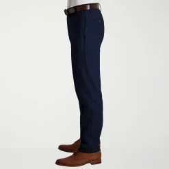 Haggar Cool 18 Pro Mens Comfort Waistband Slim Fit Flat Front Pant