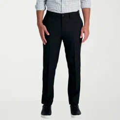 Haggar Cool 18 Pro Mens Comfort Waistband Slim Fit Flat Front Pant