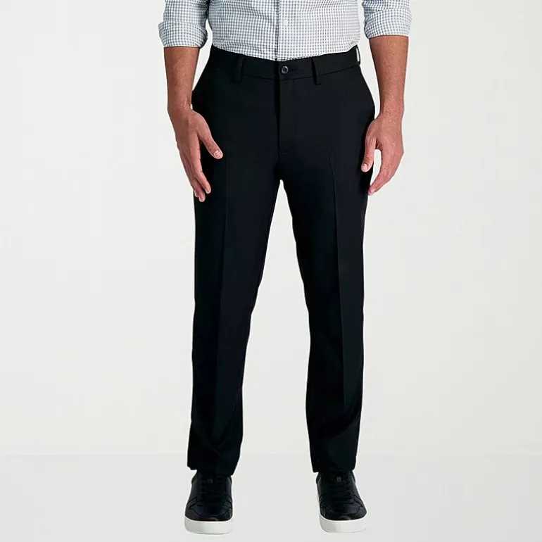 Haggar Cool 18 Pro Mens Comfort Waistband Slim Fit Flat Front Pant
