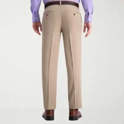 Haggar Cool 18 Pro Mens Comfort Waistband Straight Fit Flat Front Pant