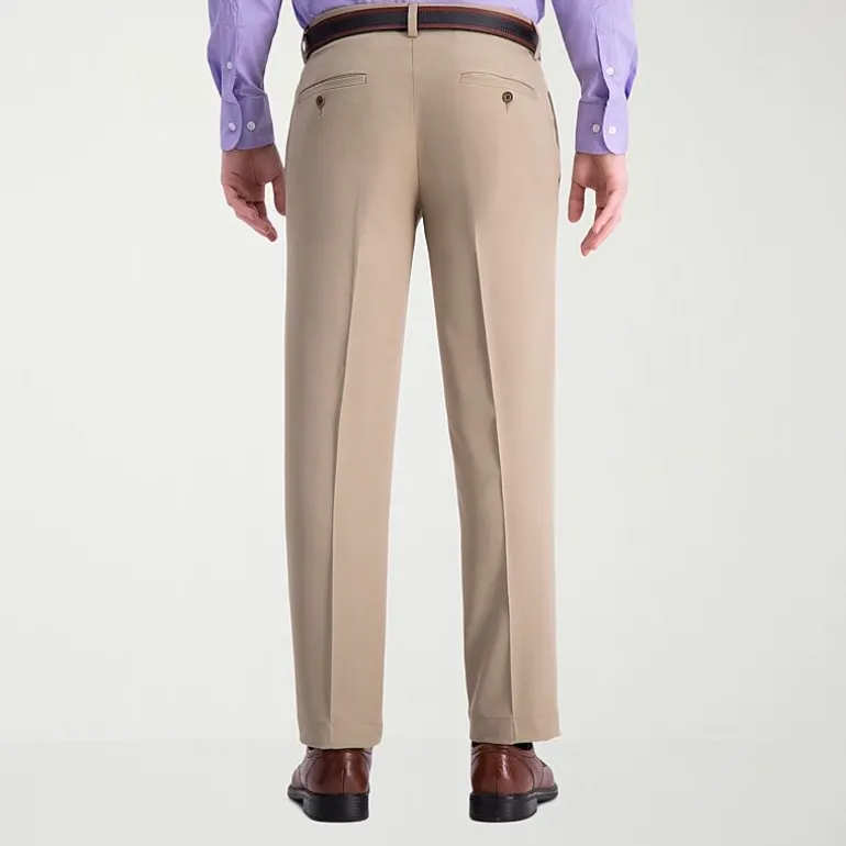 Haggar Cool 18 Pro Mens Comfort Waistband Straight Fit Flat Front Pant