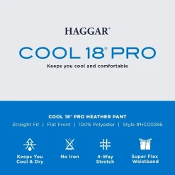 Haggar Cool 18 Pro Mens Straight Fit Flat Front Pant
