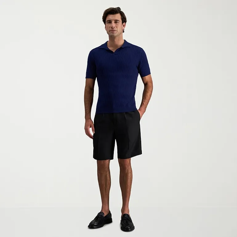 Haggar Cool 18 Pro Pleated Mens 9 1/2" Stretch Fabric Moisture Wicking Quick Dry Chino Short