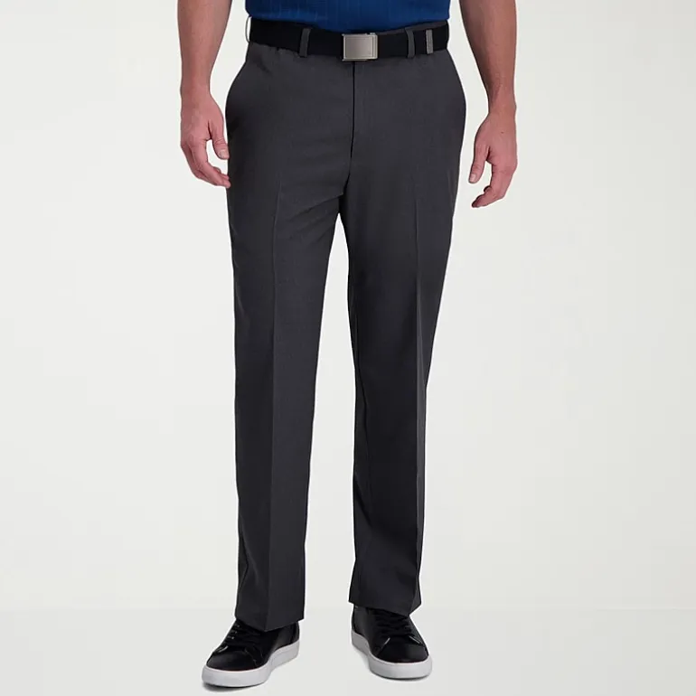 Haggar Cool Right Performance Flex Mens Classic Fit Flat Front Pant