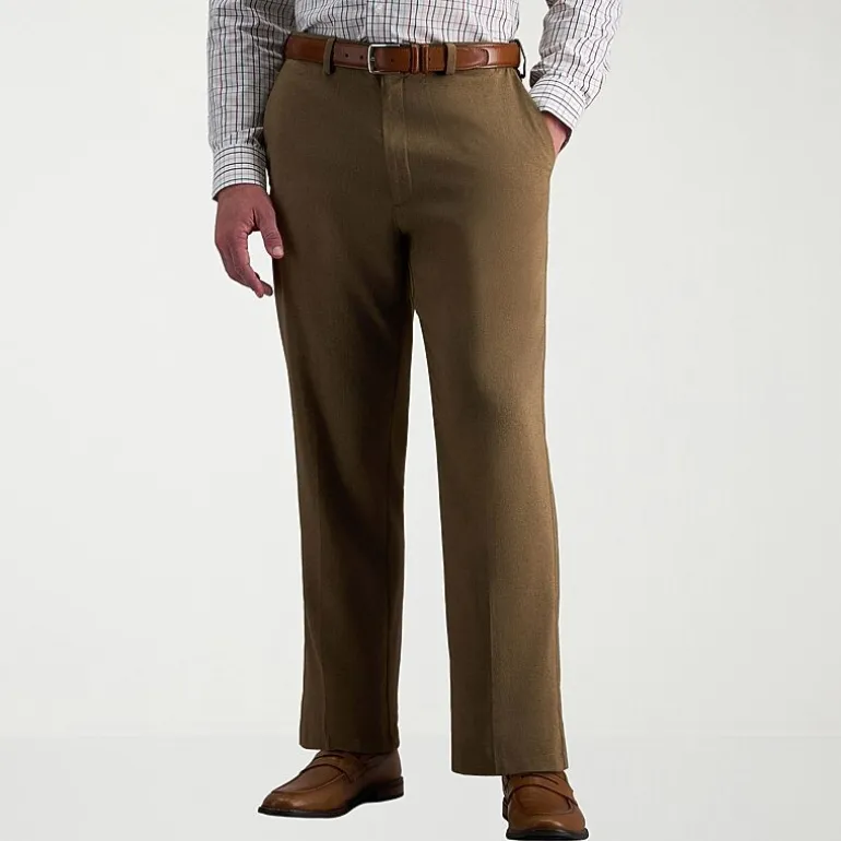 Haggar Cool Right Performance Flex Mens Classic Fit Flat Front Pant