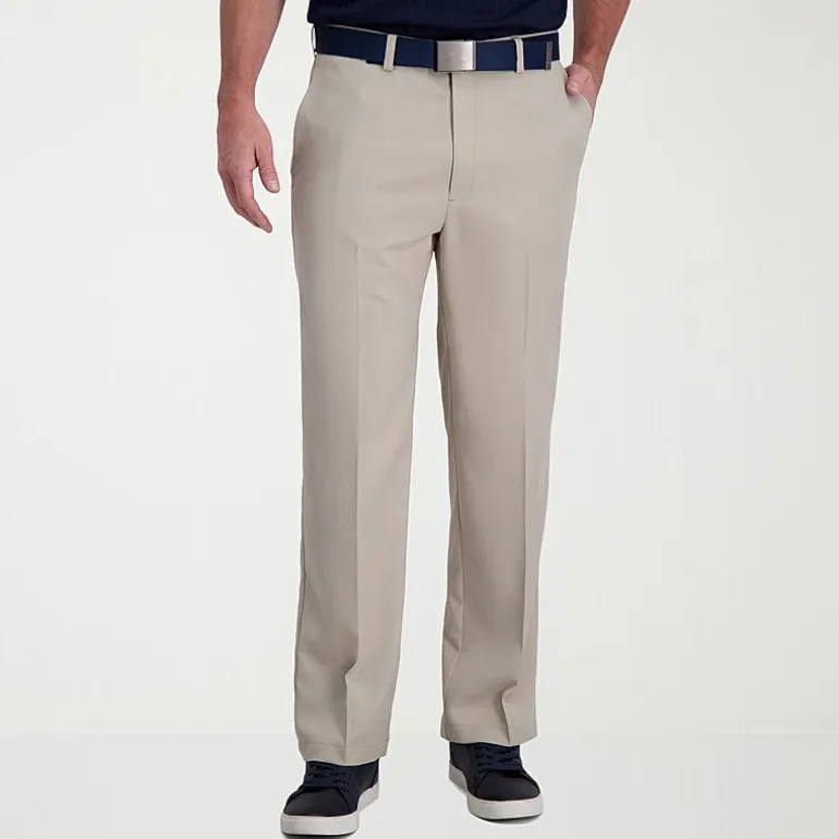 Haggar Cool Right Performance Flex Mens Classic Fit Flat Front Pant