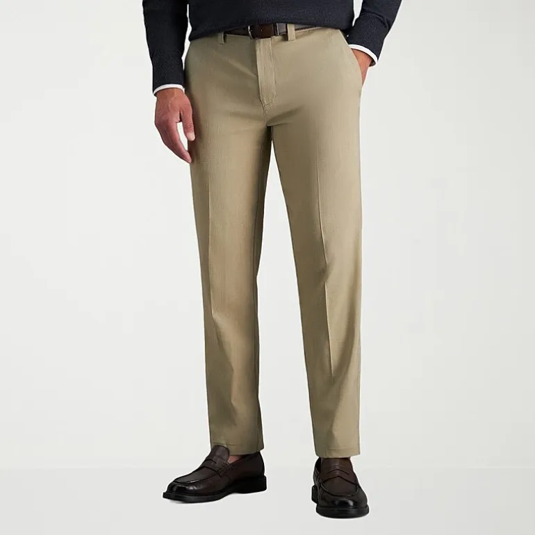 Haggar Cool Right Performance Flex Mens Straight Fit Flat Front Pant