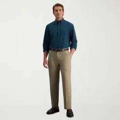 Haggar Cool Right Performance Flex Mens Classic Fit Pleated Pant