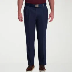 Haggar Cool Right Performance Flex Mens Classic Fit Pleated Pant