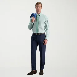 Haggar Cool Right Performance Flex Mens Comfort Waistband Slim Fit Flat Front Pant