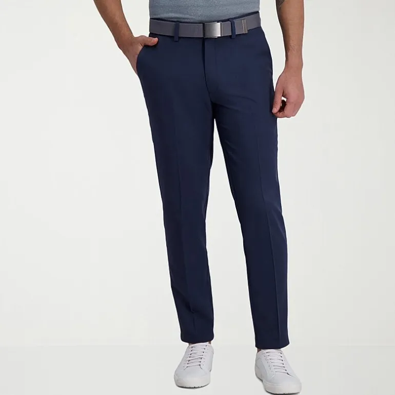 Haggar Cool Right Performance Flex Mens Comfort Waistband Slim Fit Flat Front Pant