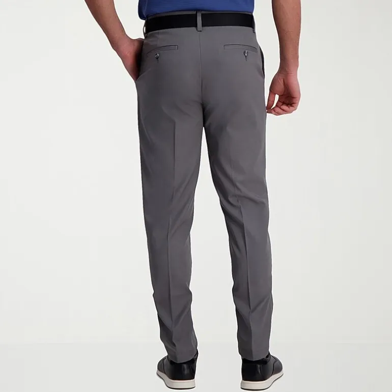 Haggar Cool Right Performance Flex Mens Comfort Waistband Slim Fit Flat Front Pant