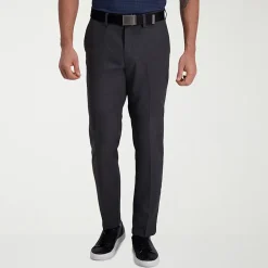 Haggar Cool Right Performance Flex Mens Comfort Waistband Slim Fit Flat Front Pant