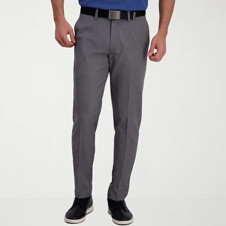 Haggar Cool Right Performance Flex Mens Comfort Waistband Slim Fit Flat Front Pant