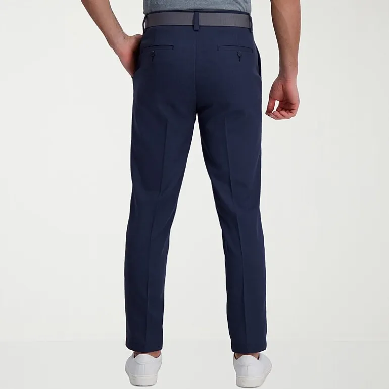 Haggar Cool Right Performance Flex Mens Comfort Waistband Slim Fit Flat Front Pant