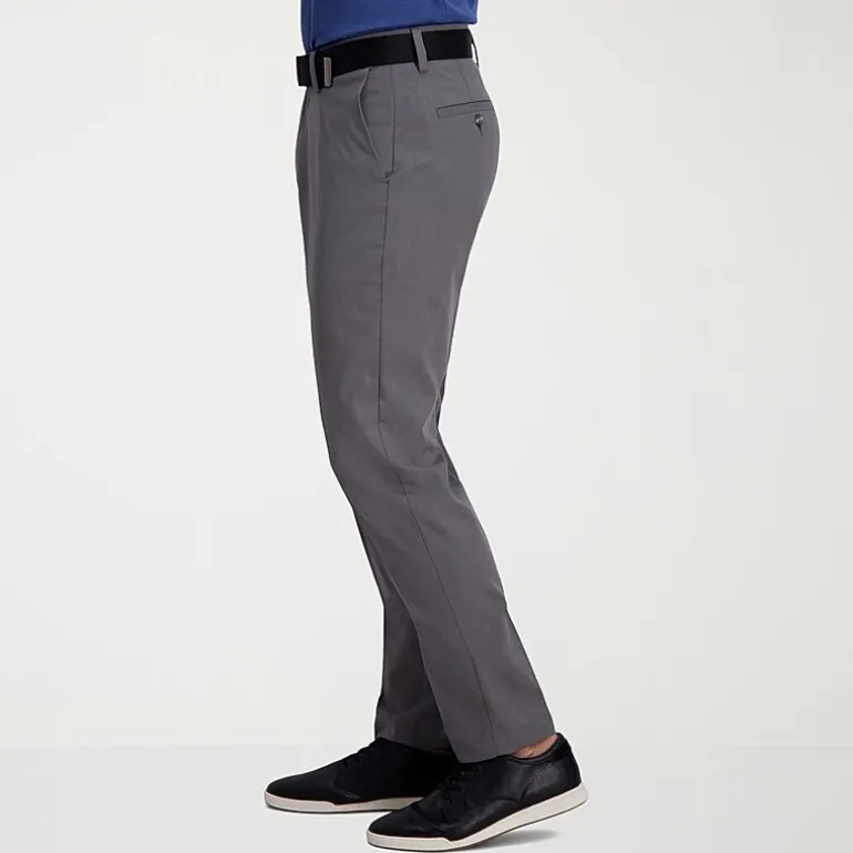 Haggar Cool Right Performance Flex Mens Comfort Waistband Slim Fit Flat Front Pant