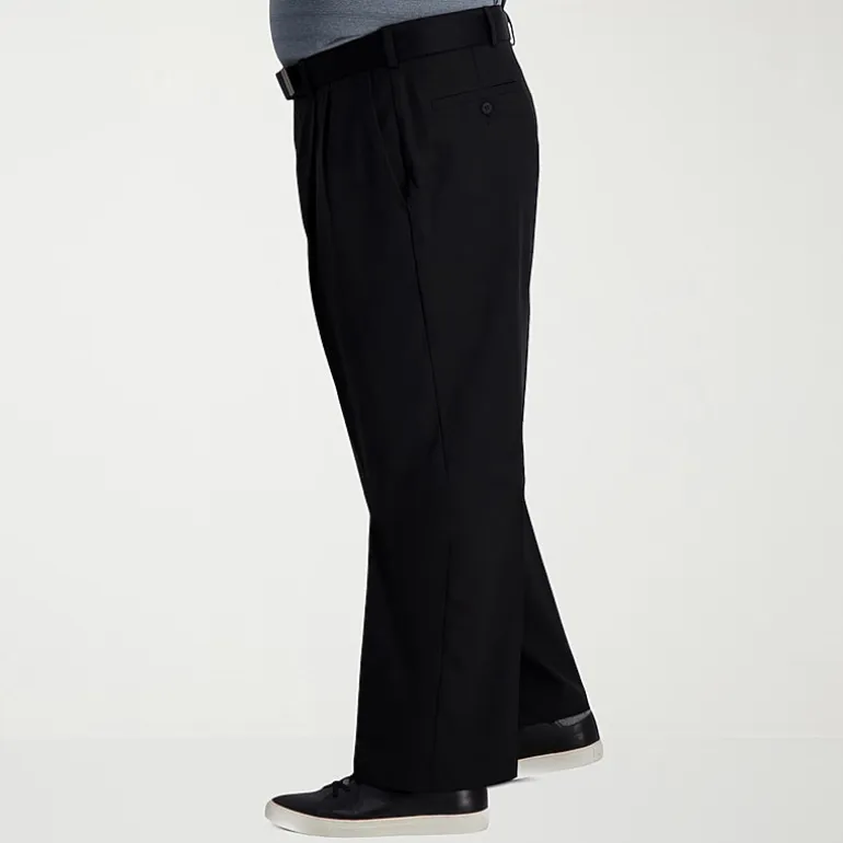 Haggar Cool Right Performance Flex Mens Classic Fit Big and Tall Pleated Pant