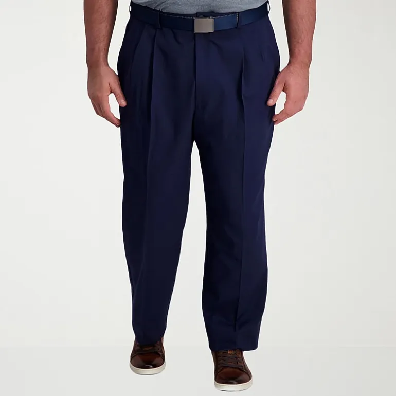 Haggar Cool Right Performance Flex Mens Classic Fit Big and Tall Pleated Pant