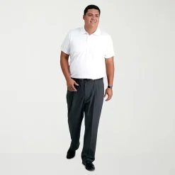 Haggar Cool Right Performance Flex Mens Classic Fit Big and Tall Pleated Pant