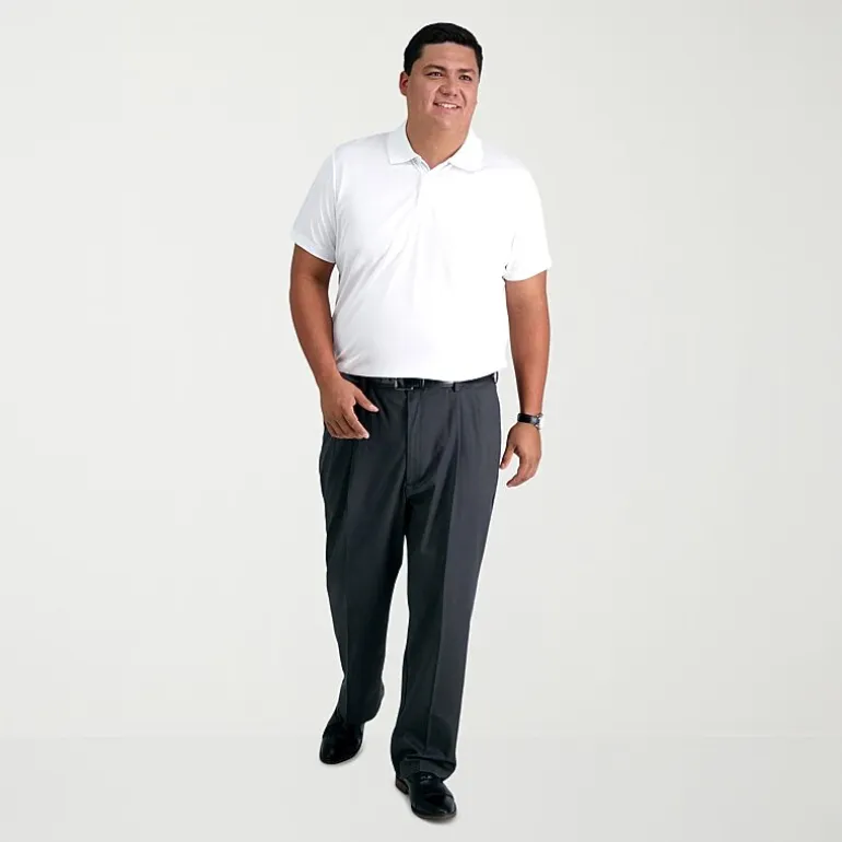 Haggar Cool Right Performance Flex Mens Classic Fit Big and Tall Pleated Pant