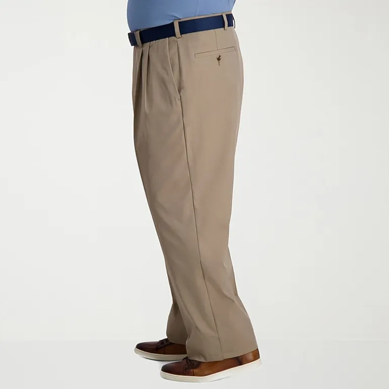 Haggar Cool Right Performance Flex Mens Classic Fit Big and Tall Pleated Pant
