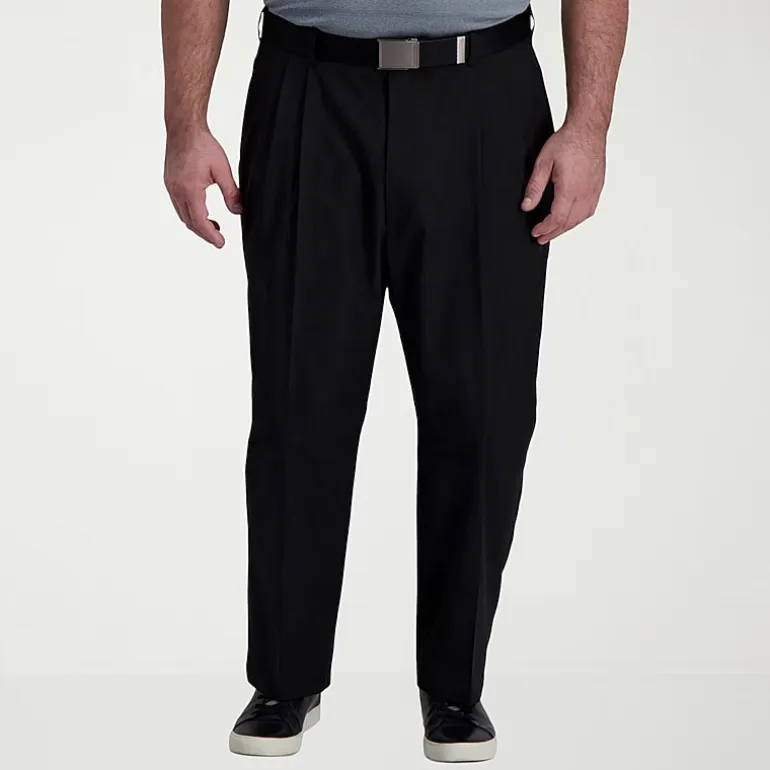 Haggar Cool Right Performance Flex Mens Classic Fit Big and Tall Pleated Pant