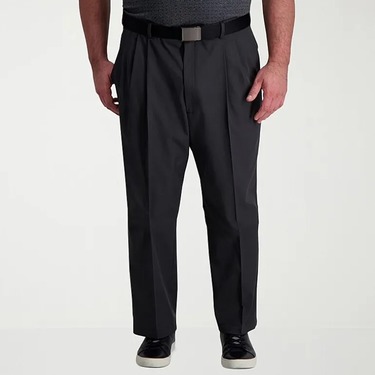 Haggar Cool Right Performance Flex Mens Classic Fit Big and Tall Pleated Pant