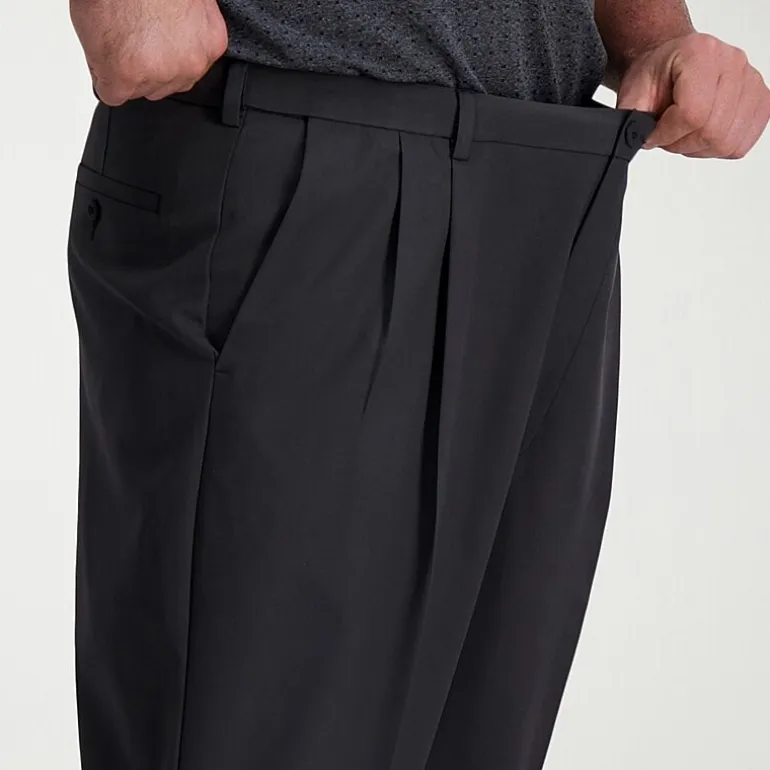 Haggar Cool Right Performance Flex Mens Classic Fit Big and Tall Pleated Pant