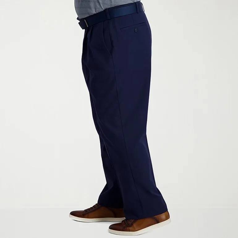 Haggar Cool Right Performance Flex Mens Classic Fit Big and Tall Pleated Pant