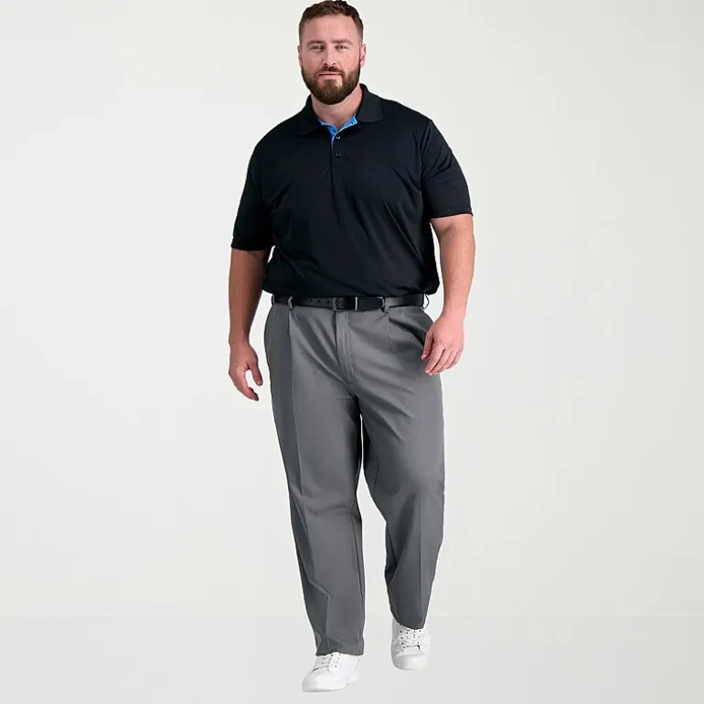 Haggar Cool Right Performance Flex Mens Classic Fit Big and Tall Pleated Pant