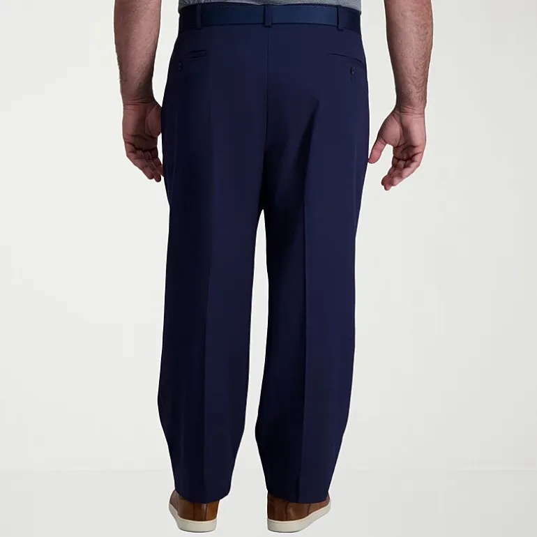 Haggar Cool Right Performance Flex Mens Classic Fit Big and Tall Pleated Pant