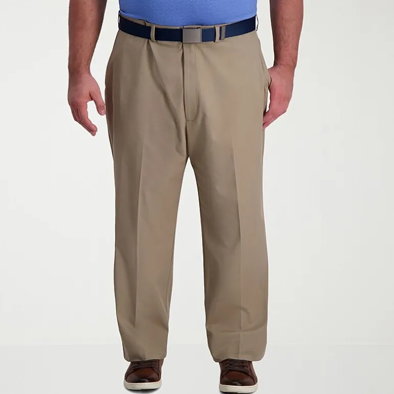 Haggar Cool Right Performance Flex Mens Classic Fit Big and Tall Flat Front Pant