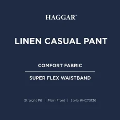 Haggar Cotton Canvas Mens Straight Fit Flat Front Pant