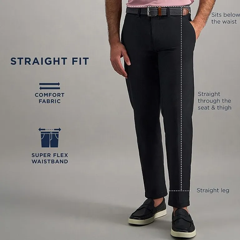 Haggar Cotton Canvas Mens Straight Fit Flat Front Pant