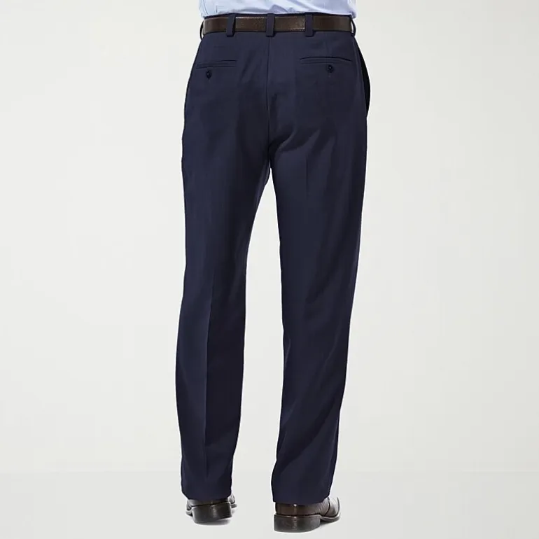 Haggar E-CLO Stria Mens Classic Fit Dress Flat Front Pant