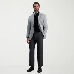 Haggar E-CLO Stria Mens Classic Fit Dress Flat Front Pant