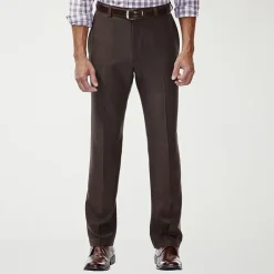 Haggar E-CLO Stria Mens Classic Fit Dress Flat Front Pant
