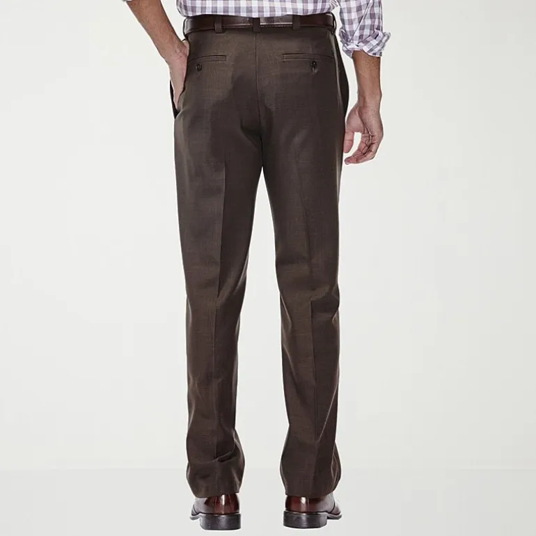 Haggar E-CLO Stria Mens Classic Fit Dress Flat Front Pant